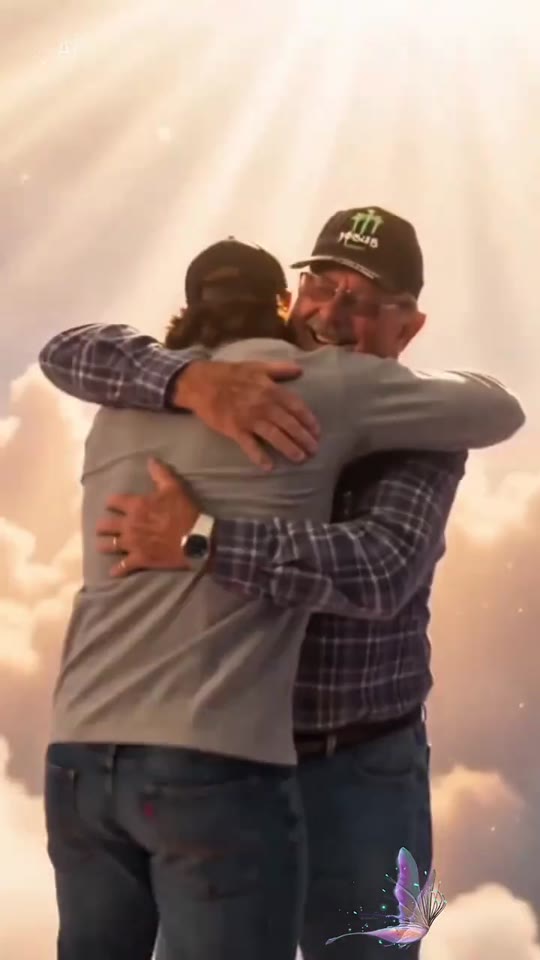 Still from the original Hug in Heaven trend clip